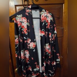 Floral Navy Blue Kimono Cardigan